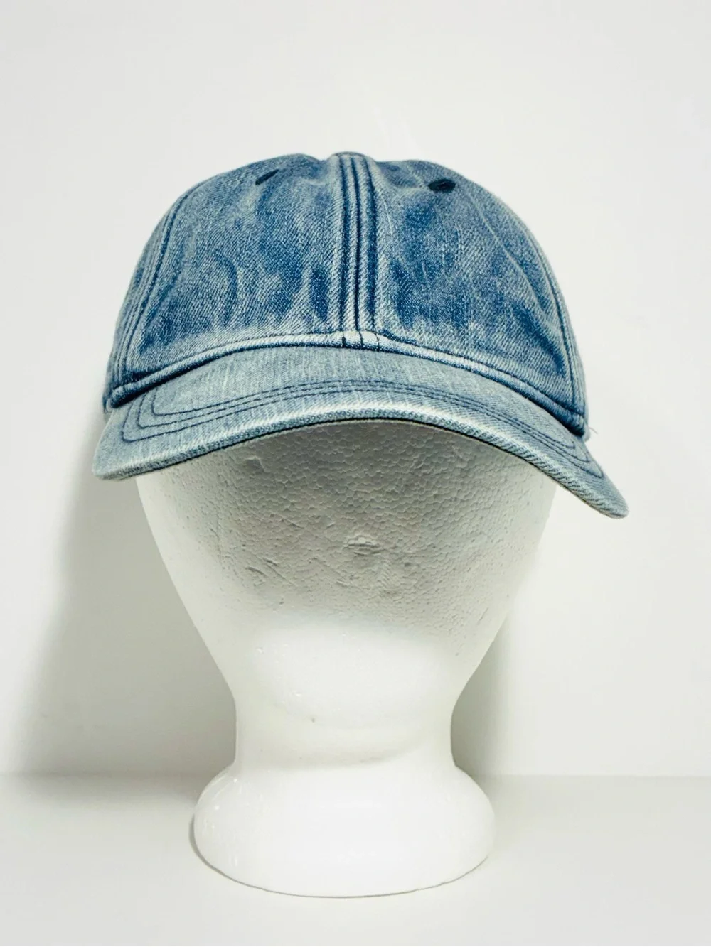 Madewell Light Wash Denim Baseball Cap Leather Strap One Size